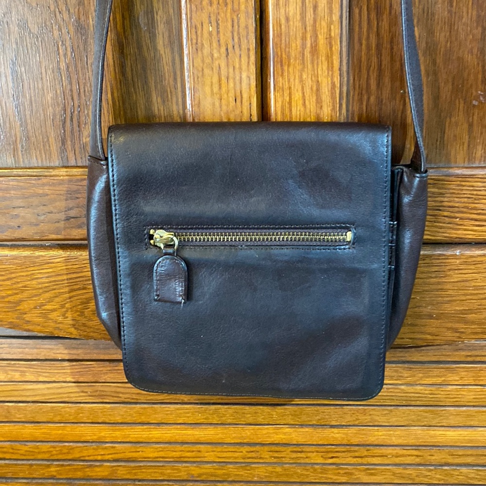 Vintage Boulder Ridge Organizer Crossbody Bag B brown leather